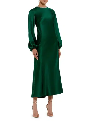 Mac Duggal Women's Ieena Bias-Cut Satin Midi-Dress | Thumbnail 1 Mac Duggal Women's Ieena Bias-Cut Satin Midi-Dress | Thumbnail 1
