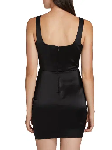 Amanda Uprichard Women's Fiorella Bow-Detail Minidress - Black White | Thumbnail 5 Amanda Uprichard Women's Fiorella Bow-Detail Minidress - Black White | Thumbnail 5