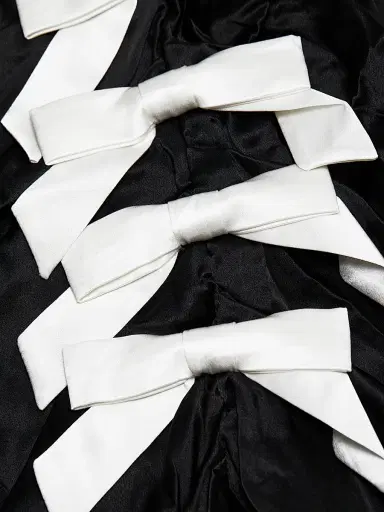 Amanda Uprichard Women's Fiorella Bow-Detail Minidress - Black White | Thumbnail 7 Amanda Uprichard Women's Fiorella Bow-Detail Minidress - Black White | Thumbnail 7
