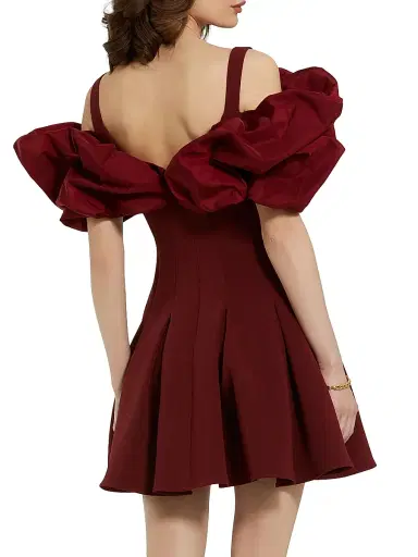 Mac Duggal Women's Crepe Faille Godet-Hem Minidress - Oxblood - Size 6 | Thumbnail 4 Mac Duggal Women's Crepe Faille Godet-Hem Minidress - Oxblood - Size 6 | Thumbnail 4