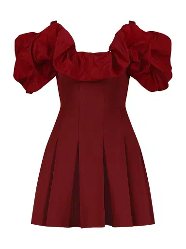 Mac Duggal Women's Crepe Faille Godet-Hem Minidress - Oxblood - Size 6 | Thumbnail 1 Mac Duggal Women's Crepe Faille Godet-Hem Minidress - Oxblood - Size 6 | Thumbnail 1