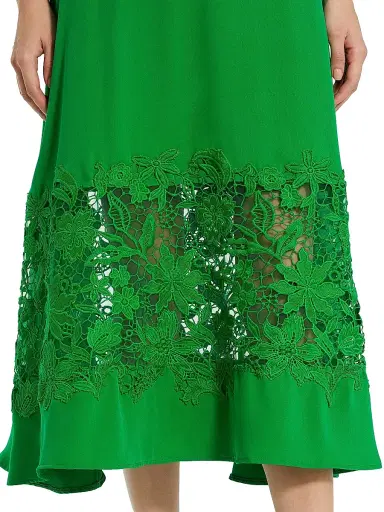 Mac Duggal Women's Crepe Lace Belted Midi-Dress - Spring Green | Thumbnail 5 Mac Duggal Women's Crepe Lace Belted Midi-Dress - Spring Green | Thumbnail 5