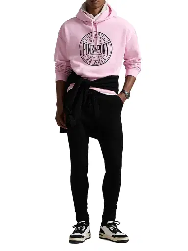 Polo Ralph Lauren Men's Pink Pony Tech Fleece Hoodie - Course Pink | Thumbnail 2 Polo Ralph Lauren Men's Pink Pony Tech Fleece Hoodie - Course Pink | Thumbnail 2