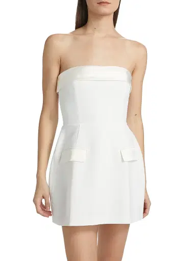 Amanda Uprichard Women's Lucienne Satin Fit-&-Flare Romper - | Thumbnail 3 Amanda Uprichard Women's Lucienne Satin Fit-&-Flare Romper - | Thumbnail 3