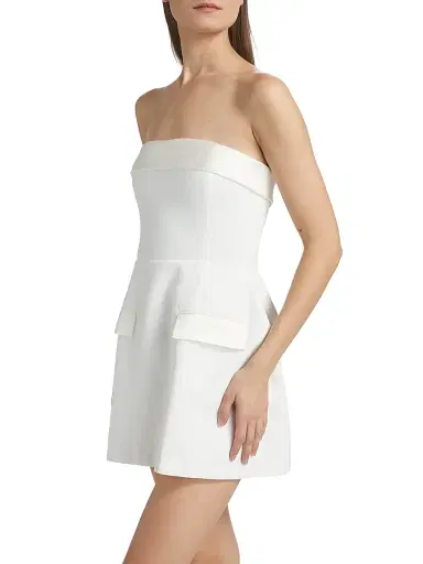 Amanda Uprichard Women's Lucienne Satin Fit-&-Flare Romper - | Thumbnail 4 Amanda Uprichard Women's Lucienne Satin Fit-&-Flare Romper - | Thumbnail 4