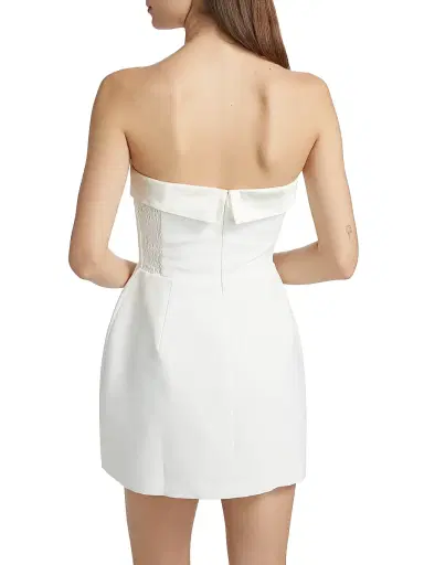 Amanda Uprichard Women's Lucienne Satin Fit-&-Flare Romper - | Thumbnail 5 Amanda Uprichard Women's Lucienne Satin Fit-&-Flare Romper - | Thumbnail 5
