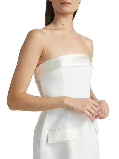 Amanda Uprichard Women's Lucienne Satin Fit-&-Flare Romper - | Thumbnail 6 Amanda Uprichard Women's Lucienne Satin Fit-&-Flare Romper - | Thumbnail 6