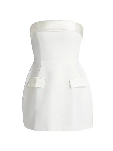 Amanda Uprichard Women's Lucienne Satin Fit-&-Flare Romper - | Thumbnail 1 Amanda Uprichard Women's Lucienne Satin Fit-&-Flare Romper - | Thumbnail 1