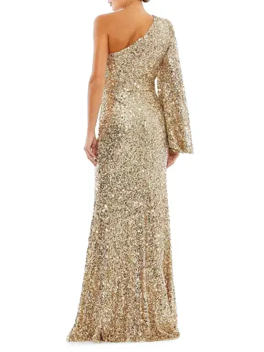 Mac Duggal Women's Metallic One-Shoulder Gown - Gold | Thumbnail 2 Mac Duggal Women's Metallic One-Shoulder Gown - Gold | Thumbnail 2