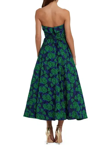 Mac Duggal Women's Brocade Peony Strapless Cocktail Dress | Thumbnail 2 Mac Duggal Women's Brocade Peony Strapless Cocktail Dress | Thumbnail 2