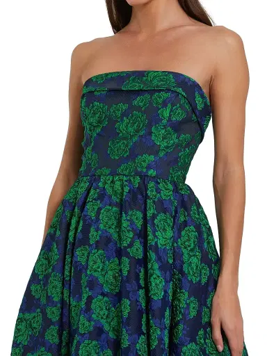 Mac Duggal Women's Brocade Peony Strapless Cocktail Dress | Thumbnail 3 Mac Duggal Women's Brocade Peony Strapless Cocktail Dress | Thumbnail 3