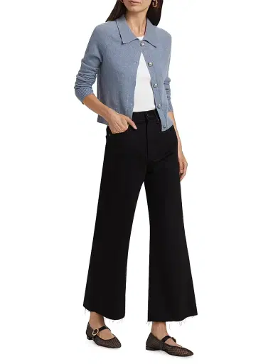 Veronica Beard Women's Taylor Denim Crop Wide-Leg Jeans | Thumbnail 2 Veronica Beard Women's Taylor Denim Crop Wide-Leg Jeans | Thumbnail 2