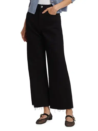 Veronica Beard Women's Taylor Denim Crop Wide-Leg Jeans | Thumbnail 3 Veronica Beard Women's Taylor Denim Crop Wide-Leg Jeans | Thumbnail 3