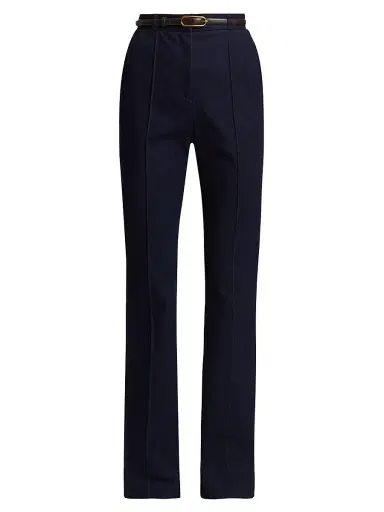 Veronica Beard Women's Gracie Stretch-Denim Belted Pants | Thumbnail 1 Veronica Beard Women's Gracie Stretch-Denim Belted Pants | Thumbnail 1