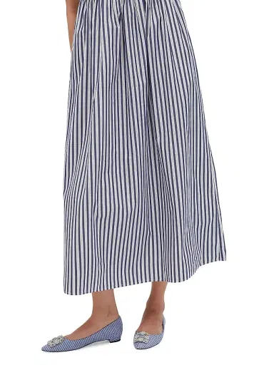 Hill House Home Women's The Cosima Nap Dress - Navy Stripe | Thumbnail 4 Hill House Home Women's The Cosima Nap Dress - Navy Stripe | Thumbnail 4