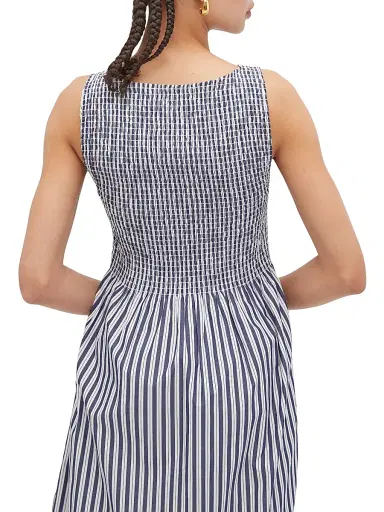 Hill House Home Women's The Cosima Nap Dress - Navy Stripe | Thumbnail 5 Hill House Home Women's The Cosima Nap Dress - Navy Stripe | Thumbnail 5