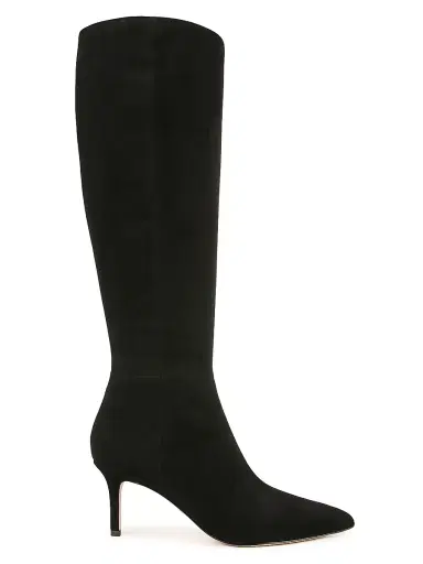 Veronica Beard Women's Lisa 70MM Tall-Shaft Wide-Calf Suede Boots - Black | Thumbnail 1 Veronica Beard Women's Lisa 70MM Tall-Shaft Wide-Calf Suede Boots - Black | Thumbnail 1
