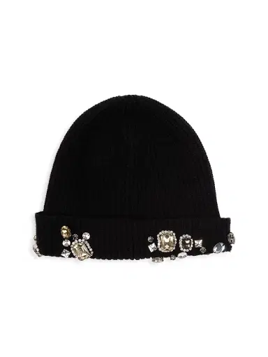 AMIRI Men's Crystal-Embellished Wool & Cotton-Blend Beanie - Black | Thumbnail 2 AMIRI Men's Crystal-Embellished Wool & Cotton-Blend Beanie - Black | Thumbnail 2