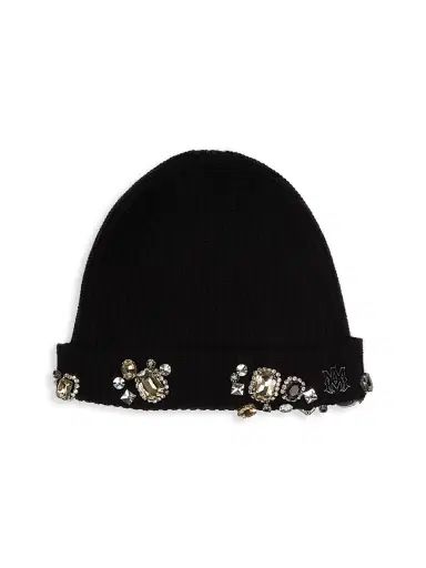 AMIRI Men's Crystal-Embellished Wool & Cotton-Blend Beanie - Black | Thumbnail 1 AMIRI Men's Crystal-Embellished Wool & Cotton-Blend Beanie - Black | Thumbnail 1
