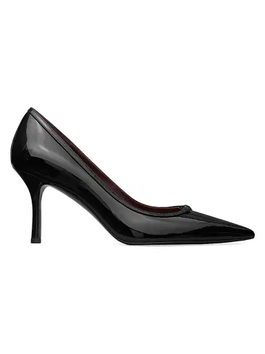 Tory Burch Women's Double T Buckle 80MM Leather Pumps - Perfect Black - Size 9.5 | Thumbnail 1 Tory Burch Women's Double T Buckle 80MM Leather Pumps - Perfect Black - Size 9.5 | Thumbnail 1