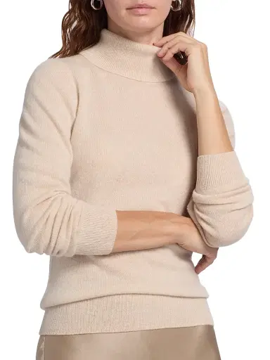 Saks Fifth Avenue Women's Cashmere Turtleneck Sweater - Creamy Heather - Size XL | Thumbnail 6 Saks Fifth Avenue Women's Cashmere Turtleneck Sweater - Creamy Heather - Size XL | Thumbnail 6