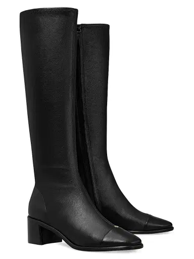 Tory Burch Women's Cap-Toe 55MM Leather Knee-High Boots - Perfect Black - Size 9.5 | Thumbnail 2 Tory Burch Women's Cap-Toe 55MM Leather Knee-High Boots - Perfect Black - Size 9.5 | Thumbnail 2