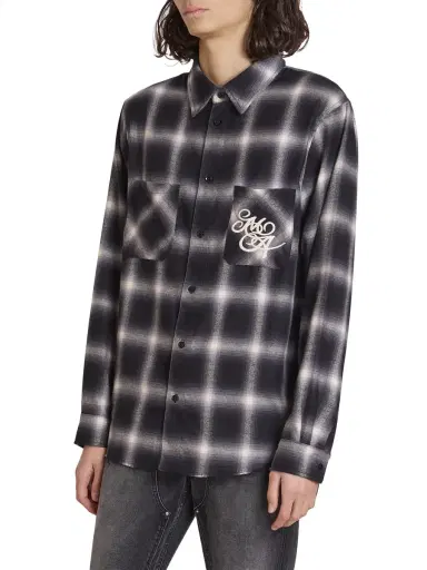Amiri Men's Logo Swirl Wool Flannel Shirt - Black | Thumbnail 3 Amiri Men's Logo Swirl Wool Flannel Shirt - Black | Thumbnail 3