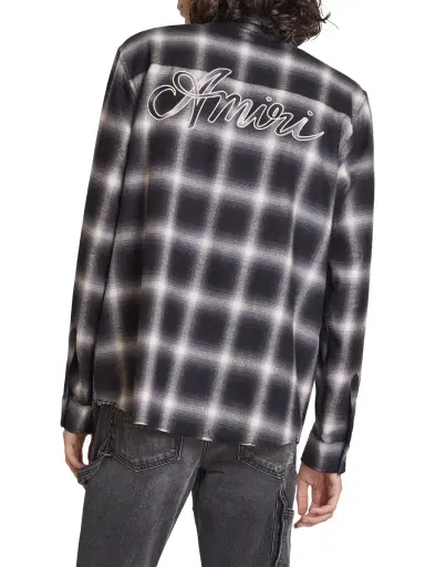 Amiri Men's Logo Swirl Wool Flannel Shirt - Black | Thumbnail 4 Amiri Men's Logo Swirl Wool Flannel Shirt - Black | Thumbnail 4