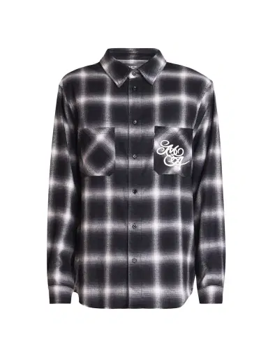 Amiri Men's Logo Swirl Wool Flannel Shirt - Black | Thumbnail 6 Amiri Men's Logo Swirl Wool Flannel Shirt - Black | Thumbnail 6