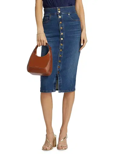 Ramy Brook Women's Karter Denim High-Waisted Midi-Skirt - Medium Wash | Thumbnail 3 Ramy Brook Women's Karter Denim High-Waisted Midi-Skirt - Medium Wash | Thumbnail 3