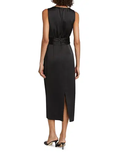 Ramy Brook Women's Talon Satin Plunge Midi-Dress - Black | Thumbnail 5 Ramy Brook Women's Talon Satin Plunge Midi-Dress - Black | Thumbnail 5