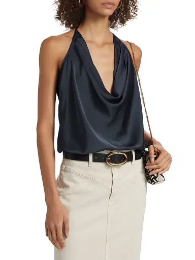 Ramy Brook Women's Hettie Halterneck Top - Navy | Thumbnail 3 Ramy Brook Women's Hettie Halterneck Top - Navy | Thumbnail 3