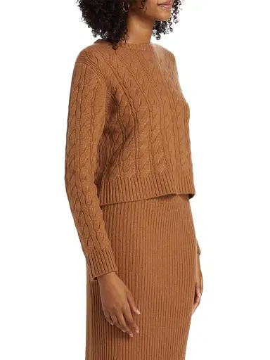 Saks Fifth Avenue Women's Cable-Knit Cashmere Pullover - Macchiato | Thumbnail 4 Saks Fifth Avenue Women's Cable-Knit Cashmere Pullover - Macchiato | Thumbnail 4