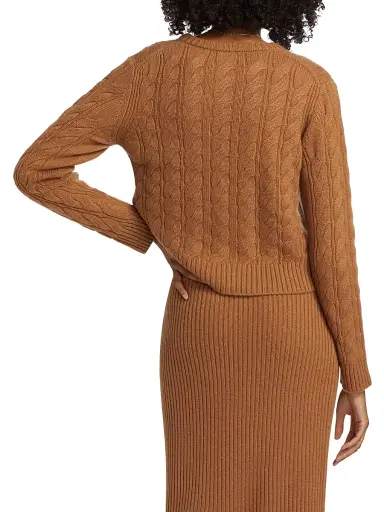 Saks Fifth Avenue Women's Cable-Knit Cashmere Pullover - Macchiato | Thumbnail 5 Saks Fifth Avenue Women's Cable-Knit Cashmere Pullover - Macchiato | Thumbnail 5