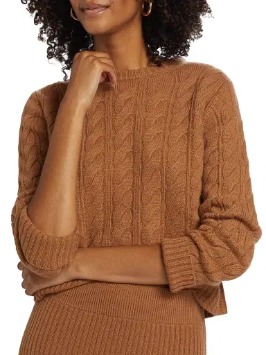 Saks Fifth Avenue Women's Cable-Knit Cashmere Pullover - Macchiato | Thumbnail 6 Saks Fifth Avenue Women's Cable-Knit Cashmere Pullover - Macchiato | Thumbnail 6