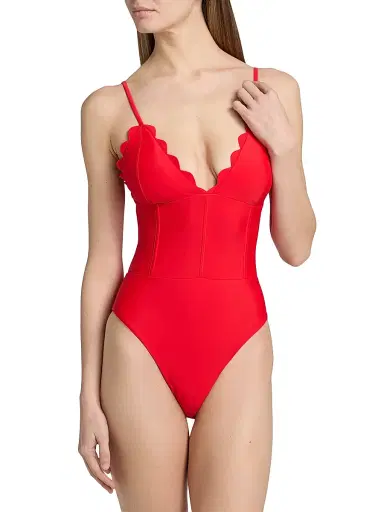 Ramy Brook Women's Mikayla Scalloped One-Piece Swimsuit - Flame | Thumbnail 3 Ramy Brook Women's Mikayla Scalloped One-Piece Swimsuit - Flame | Thumbnail 3