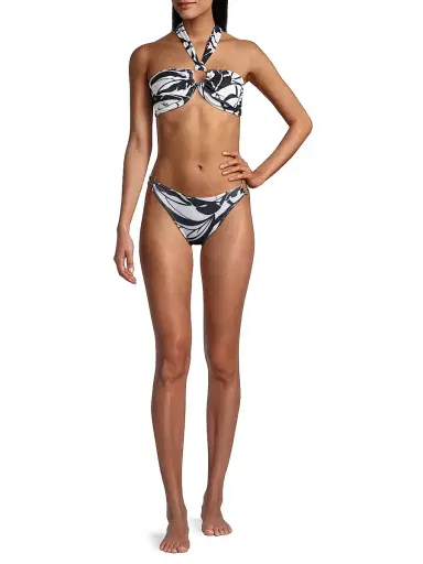 Ramy Brook Women's Marie Palm Print Bikini Top - Black White Exotic Palm - Size Large | Thumbnail 2 Ramy Brook Women's Marie Palm Print Bikini Top - Black White Exotic Palm - Size Large | Thumbnail 2