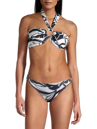 Ramy Brook Women's Marie Palm Print Bikini Top - Black White Exotic Palm - Size Large | Thumbnail 3 Ramy Brook Women's Marie Palm Print Bikini Top - Black White Exotic Palm - Size Large | Thumbnail 3