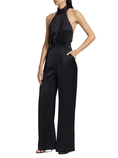 Ramy Brook Women's Tatiana Satin Wide-Leg Jumpsuit | Thumbnail 3 Ramy Brook Women's Tatiana Satin Wide-Leg Jumpsuit | Thumbnail 3