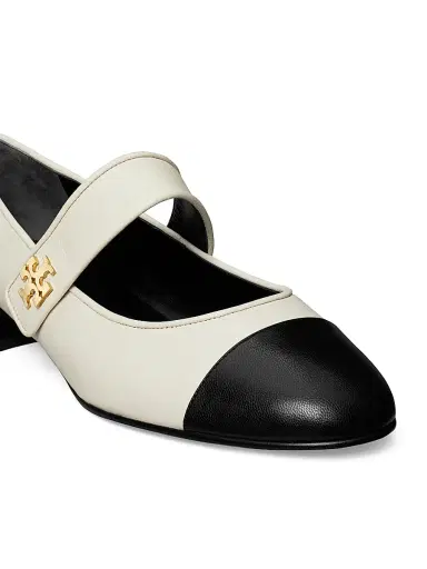 Tory Burch Women's Cap-Toe Mary Jane Ballet Flats - Cream Black - Size 9.5 | Thumbnail 4 Tory Burch Women's Cap-Toe Mary Jane Ballet Flats - Cream Black - Size 9.5 | Thumbnail 4