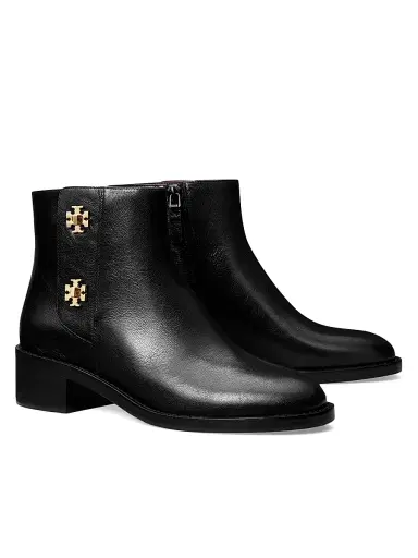 Tory Burch Women's T-Lock Leather Ankle Boots - Perfect Black - Size 9 | Thumbnail 2 Tory Burch Women's T-Lock Leather Ankle Boots - Perfect Black - Size 9 | Thumbnail 2
