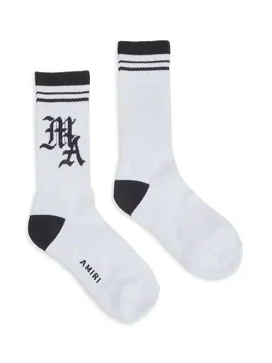 AMIRI Men's MA Varsity Socks - White Black - Size Small | Thumbnail 1 AMIRI Men's MA Varsity Socks - White Black - Size Small | Thumbnail 1