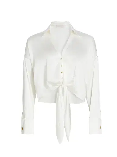 Ramy Brook Women's Farrah Silk Tie-Front Shirt - | Thumbnail 1 Ramy Brook Women's Farrah Silk Tie-Front Shirt - | Thumbnail 1