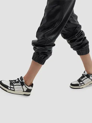 AMIRI Women's Skel Top Low Leather Sneakers - Black White - Size 7 | Thumbnail 2 AMIRI Women's Skel Top Low Leather Sneakers - Black White - Size 7 | Thumbnail 2