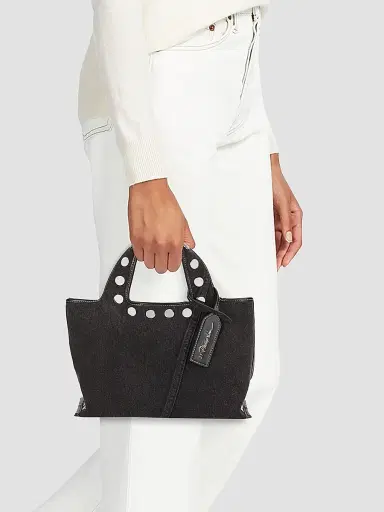 3.1 Phillip Lim Women's Mini Market Studded Denim Tote Bag - Washed Black | Thumbnail 2 3.1 Phillip Lim Women's Mini Market Studded Denim Tote Bag - Washed Black | Thumbnail 2