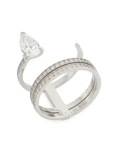 Repossi Women's 18K White Gold & Diamond Openwork Three-Row Ring - White Gold | Thumbnail 1 Repossi Women's 18K White Gold & Diamond Openwork Three-Row Ring - White Gold | Thumbnail 1