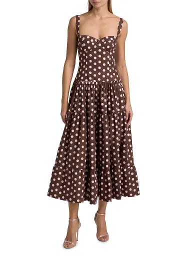 Cara Cara Women's Santiago Cotton Midi-Dress - Joelle Dot Brown | Thumbnail 3 Cara Cara Women's Santiago Cotton Midi-Dress - Joelle Dot Brown | Thumbnail 3