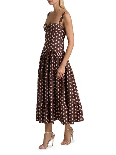 Cara Cara Women's Santiago Cotton Midi-Dress - Joelle Dot Brown | Thumbnail 4 Cara Cara Women's Santiago Cotton Midi-Dress - Joelle Dot Brown | Thumbnail 4