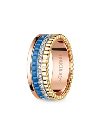 Boucheron Women's Quatre Blue Edition Tri-Tone 18K Gold, HyCeram & 0.24 TCW Diamond Ring | Thumbnail 2 Boucheron Women's Quatre Blue Edition Tri-Tone 18K Gold, HyCeram & 0.24 TCW Diamond Ring | Thumbnail 2