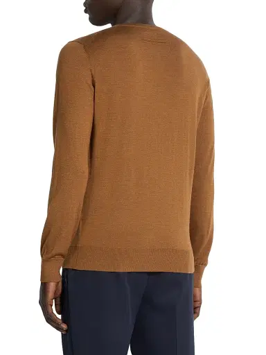 ZEGNA Men's Cashseta Crewneck - Foliage Melange | Thumbnail 3 ZEGNA Men's Cashseta Crewneck - Foliage Melange | Thumbnail 3